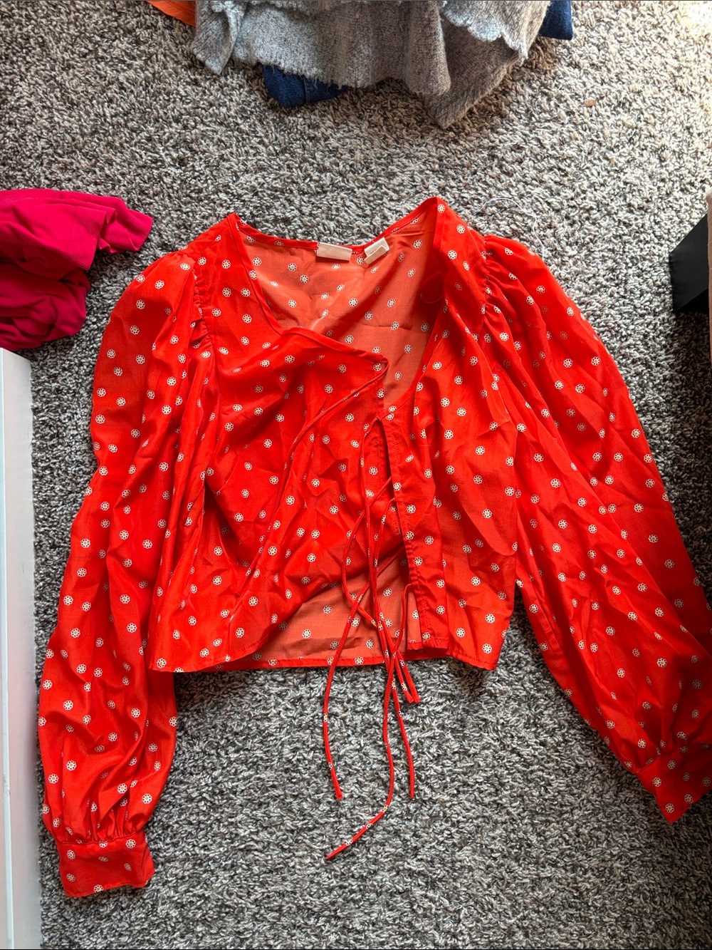 Levi's Red Floral Tie Top